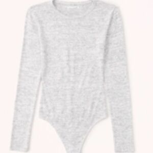 Abercrombie Long-Sleeve Cozy Crew Bodysuit Medium Grey Tags Attached